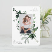 植物性の葉の緑のフォトフレーム日付を保存 (スタンド正面)