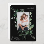 植物性の葉の緑のフォトフレーム日付を保存 (正面/裏面)