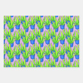 植物性の葉の緑の離れ ラッピングペーパーシート (正面3)