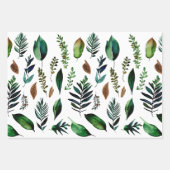 植物性の葉の緑の離れ ラッピングペーパーシート (正面2)