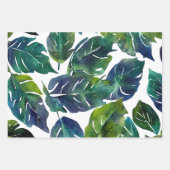 植物性の葉の緑の離れ ラッピングペーパーシート (正面)