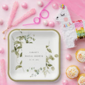 植物性の葉の葉の水の色ブライダルシャワー ペーパープレート (パーティー)