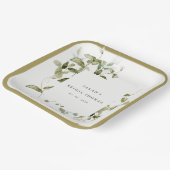 植物性の葉の葉の水の色ブライダルシャワー ペーパープレート (傾斜あり)