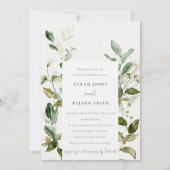 植物性の葉の葉の水色カップルのシャワー 招待状 (正面)