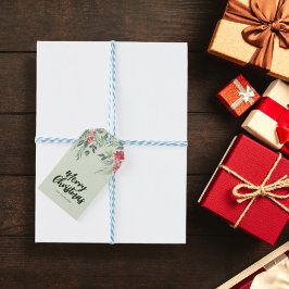 植物性の葉をテーマにしたクリスマスディナーパーティー ギフトタグ