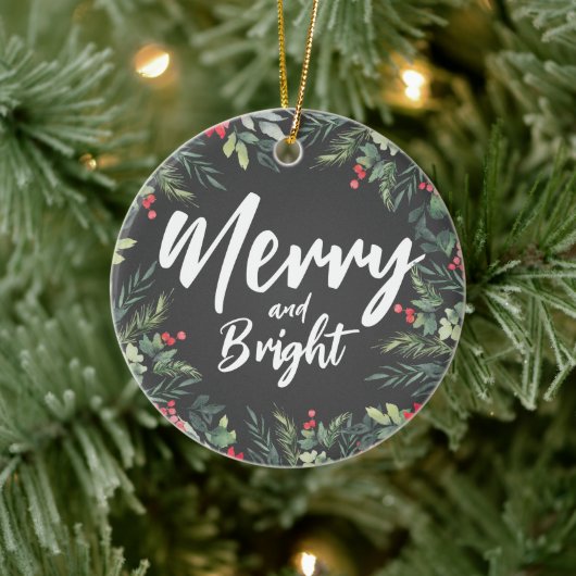 植物性の葉をテーマにしたクリスマスディナーパーティー セラミックオーナメント (ツリー)