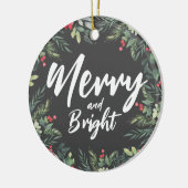 植物性の葉をテーマにしたクリスマスディナーパーティー セラミックオーナメント (左)