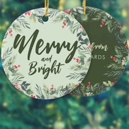 植物性の葉をテーマにしたクリスマスディナーパーティー セラミックオーナメント