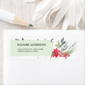 植物性の葉をテーマにしたクリスマスディナーパーティー ラベル (インサイチュ)