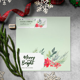 植物性の葉をテーマにしたクリスマスディナーパーティー ラベル