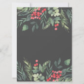 植物性の葉をテーマにしたクリスマスディナーパーティー 招待状 (裏面)