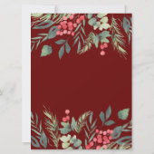 植物性の葉をテーマにしたクリスマスディナーパーティー 招待状 (裏面)
