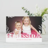 植物性の葉クリスマスの手描き離れのバドリ シーズンカード (スタンド正面)