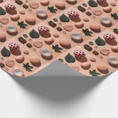 植物性の超現実的な静物模様 ラッピングペーパー (角)