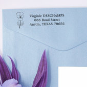 植物性の野生のパンジーのラインアートフラワー セルフインキングスタンプ