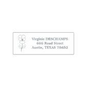 植物性の野生のパンジーのラインアートフラワー セルフインキングスタンプ (デザイン)