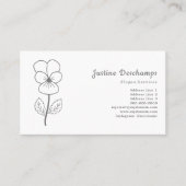 植物性の野生のパンジーのラインアートフラワー 名刺 (正面)