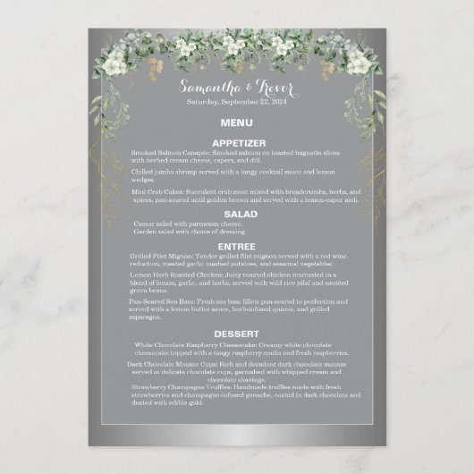 植物性の長夢:植物性ファンタジー メニュー (正面)