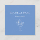 植物性の青い熱帯性の葉ヤシの木 スクエア名刺 (正面)