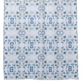 植物性の青い花シャワーカーテン シャワーカーテン (正面)