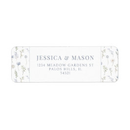 植物性の青い野花差出人住所ラベル ラベル