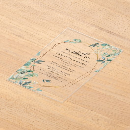 植物性の願いを書き換えるユーカリ結婚プタス アクリル招待状 (レイダウン)