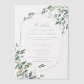 植物性の願いを書き換えるユーカリ結婚プタス ベラム紙招待状 (正面)
