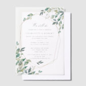 植物性の願いを書き換えるユーカリ結婚プタス ベラム紙招待状 (オフセット)
