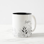 植物性の黒白 ツートーンマグカップ (正面右)