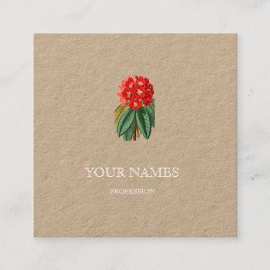 植物性の"シャクナゲ"ビジネスカード スクエア名刺 (正面)