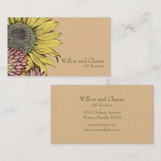 植物性ひまわりフローラ名刺 名刺 (正面/裏面)
