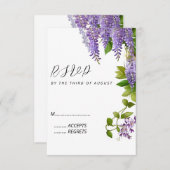 植物性ぶら下がった紫藤結婚の 出欠カード (正面/裏面)