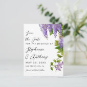 植物性ぶら下がった紫藤結婚の 案内ポストカード (スタンド正面)