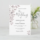 植物性ほこりっぽいバラの葉の結婚スクリプト 招待状 (スタンド正面)