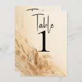 植物性アイボリークリームボヘミアンテクスチャードテーブル 招待状 (正面/裏面)