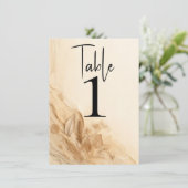 植物性アイボリークリームボヘミアンテクスチャードテーブル 招待状 (スタンド正面)