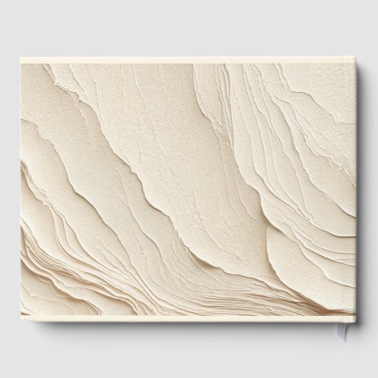 植物性アイボリークリームボヘミアンテクスチャ結婚ズ ゲストブック (裏面)