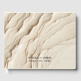 植物性アイボリークリームボヘミアンテクスチャ結婚ズ ゲストブック