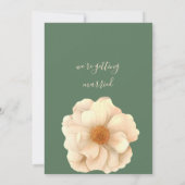 植物性アイボリーピンクコーラルグリーン結婚フローラ 招待状 (裏面)