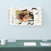 植物性アールデコアイボリーアーチ写真卒業 横断幕 (トレードショー)