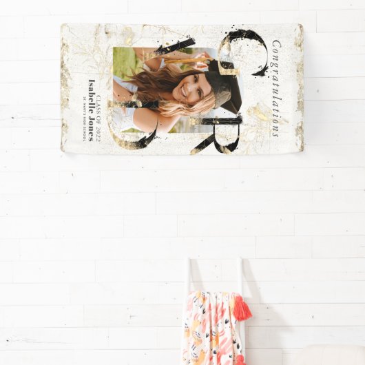 植物性アールデコアイボリーアーチ写真卒業 横断幕 (インサイチュ)