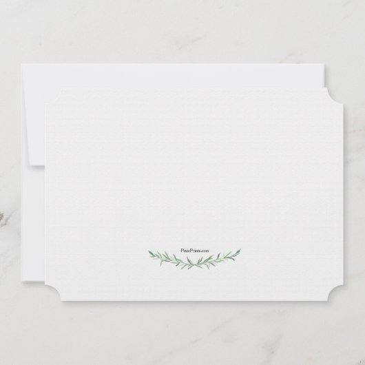 植物性イニシャル写真誕生発表 案内状 (裏面)