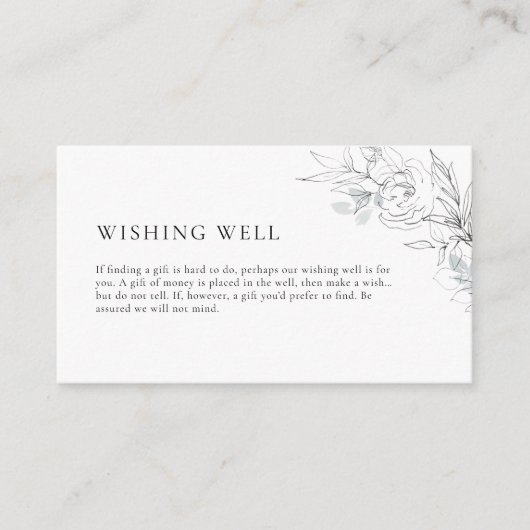 植物性イラストレーションウィッシングウェルエンクロージャカード エンクロージャーカード (正面)