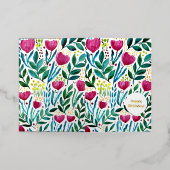 植物性イラストレーションハッピーバースデー 箔シーズンカード (外側レイダウン)