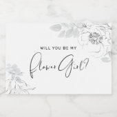 植物性イラストレーションフラワーガールキャンドルラベル フードラベル (シングルラベル)