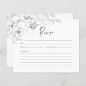 植物性イラストレーションブライダルシャワーレシピカード (正面/裏面)