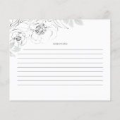 植物性イラストレーションブライダルシャワーレシピカード (裏面)