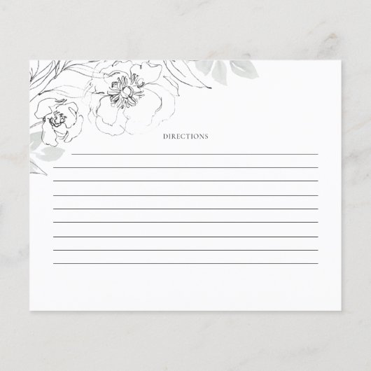 植物性イラストレーションブライダルシャワーレシピカード (裏面)