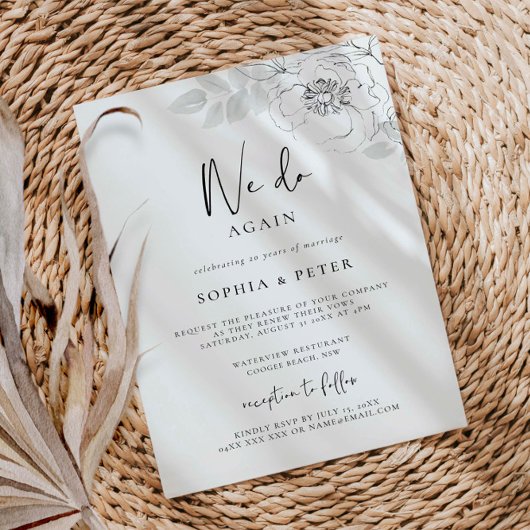 植物性イラストレーションボアクリニューアル招待状 招待状