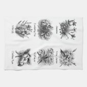 植物性イラストレーション キッチンタオル (横)